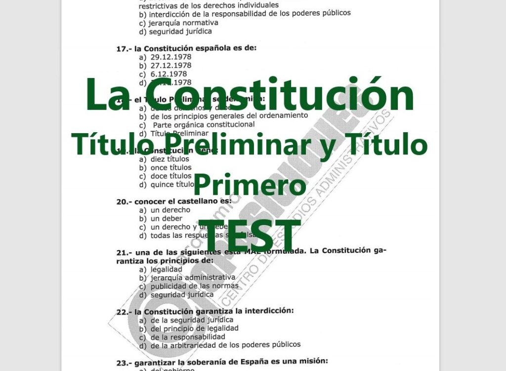 Análisis exhaustivo del test del Título Preliminar de la Constitución
