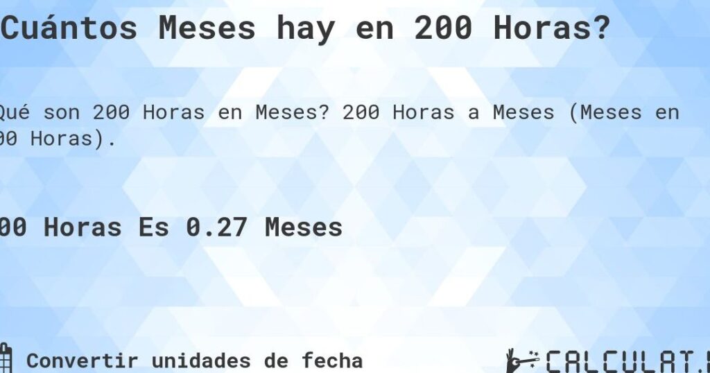 Descubre cuántos meses necesitas para completar un curso de 200 horas ...