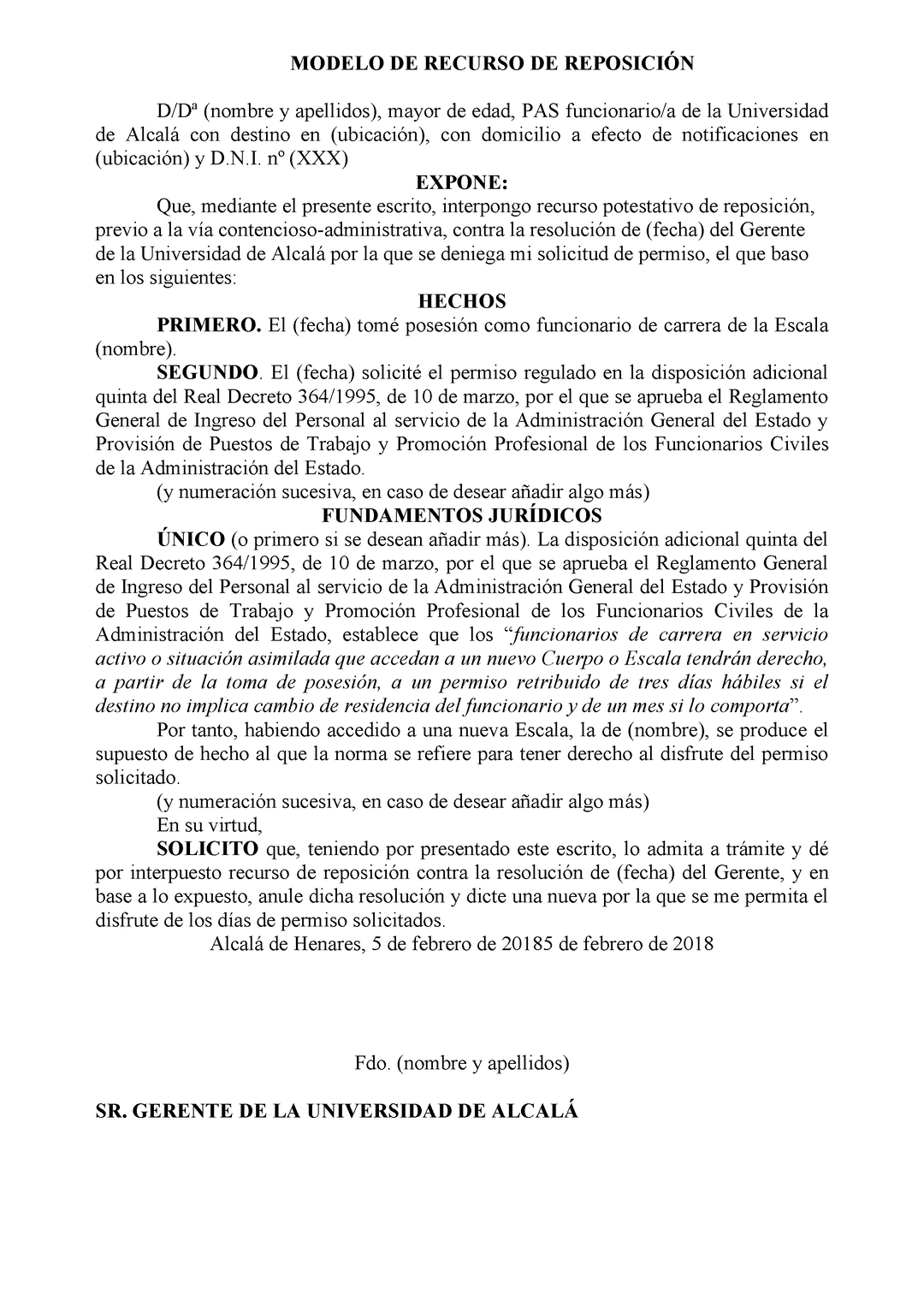 El Modelo De Recurso De Reposici n Tu Herramienta Contra La Inadmisi n El Modelo De Recurso De Reposici n Tu Herramienta Contra La Inadmisi n